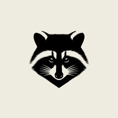 Raccoon face silhouette logo