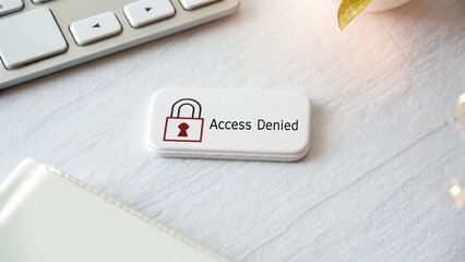 White rectangle with Access Denied label and lock icon