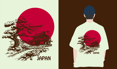 Japanese style popular typography t-shirt design for clothes sale poster banner wallpaper vector