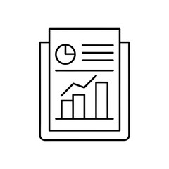 Business report with chart and graph on transparent background