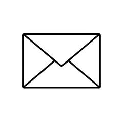 Simple outline drawing of an envelope on transparent background