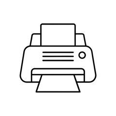 Outline drawing of a printer icon on transparent background