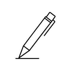 Simple outline drawing of a pen on transparent background