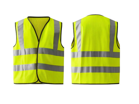 Yellow High Visibility Safety Vest isolated on a transparent background