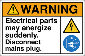 Obraz premium 019 WARNING Electrical parts ...