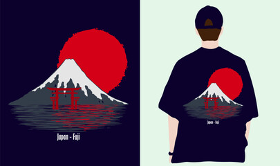 Japanese style popular typography t-shirt design for clothes sale poster banner wallpaper vector