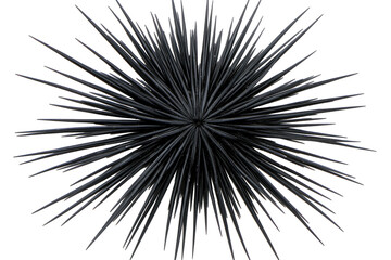 Naklejka premium Spiky sphere of radiating dark rods on black
