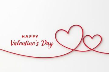 Elegant red heart string design for happy valentine s day celebration