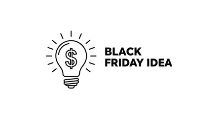 Black Friday Idea represented by a light bulb with a dollar sign.