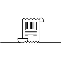 Receipt illustration showing barcode and details of purchase transaction.
