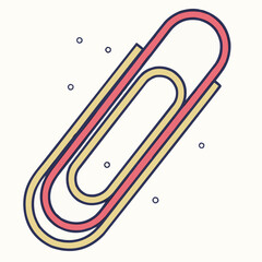 Stylized Paperclip Vector Illustration &ndash; Creative Office Supply with Abstract Elements