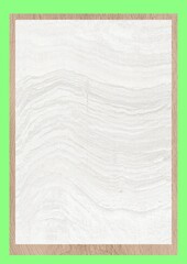 Abstract wavy texture on light background framed with wooden border