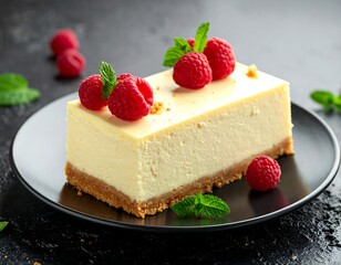 Creamy cheesecake slice