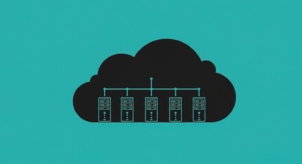 Secure cloud network with linked servers for enterprise solutions in a digitally connected world, offering streamlined data management and scalability