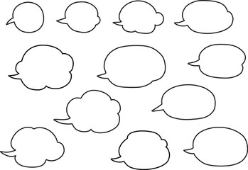 Obraz premium フキダシ 黒枠 マンガセリフ枠 コミック用