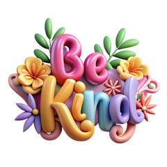 World Kindness Day Be Kind 3D quote design