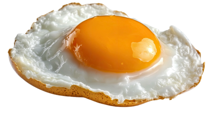 Fried egg, sunny-side up, golden yolk, crispy white edges