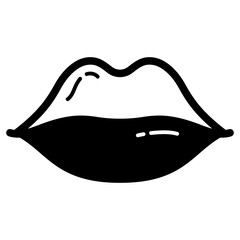 Lips Icon Isolated on White Background. Beauty and Makeup Vector Illustration for Fashion, Love, and Cosmetic Design