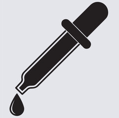 pipette dropper icon silhouette vector art illustration