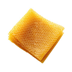 Fototapeta premium Close up of a stack of yellow honeycomb sheets with hexagonal cells on a dark background