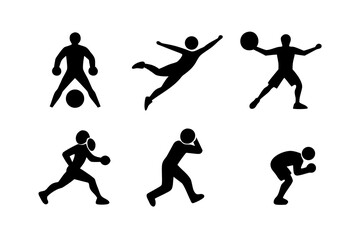 Obraz premium Volleyball players in action silhouettes against a white background showcase sports