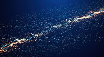 Stunning network connection background with vibrant glowing particles and blue lines, perfect for modern tech, science, and communication projects