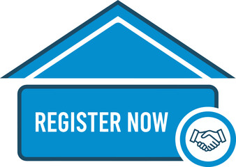 Register now handshake partnership deal online website business concept