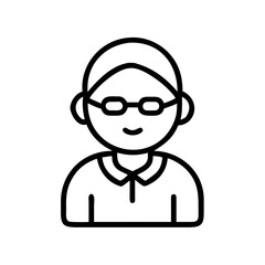 Illustration of a smiling woman with glasses