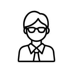 Illustration of a person wearing glasses