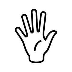 Illustration of a hand showing five fingers