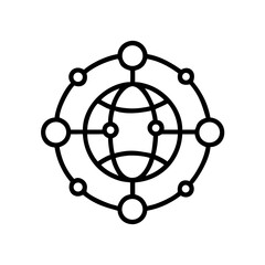 Illustration of a global network with nodes isolated on a