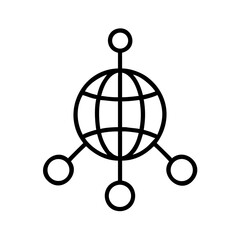 Illustration of a globe with connected nodes isolated on a