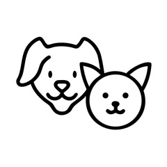 Illustration of a dog and cat face together