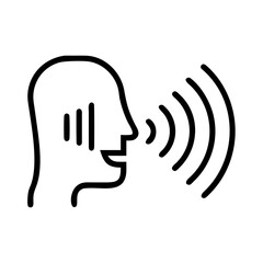 Human head emitting sound waves for communication