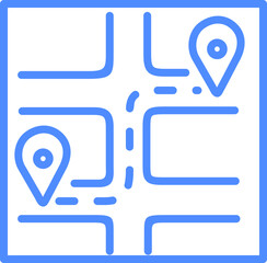 Fototapeta premium Route Map Line Icon