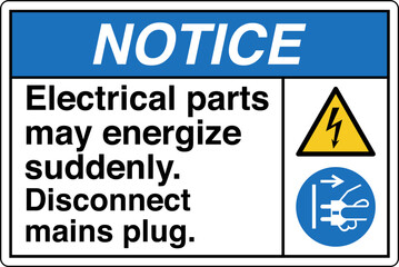 Fototapeta premium 019 NOTICE Electrical parts m...