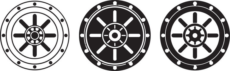 Obraz premium Black and White Wheel Designs