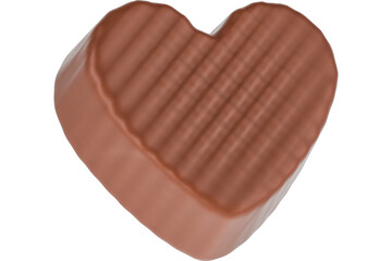 Chocolate candy heart, transparent background