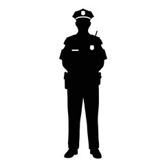 Police officer standing in uniform as a symbol for International Men's Day  