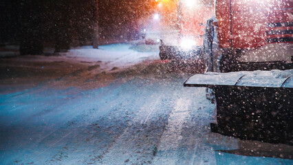 Clearing roads during a winter snowstorm © SGr