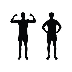 Male Silhouettes Posing for Fitness and Strength