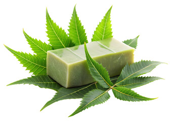 Neem soap  isolated on white background