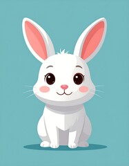 Obraz premium Cute white rabbit illustration