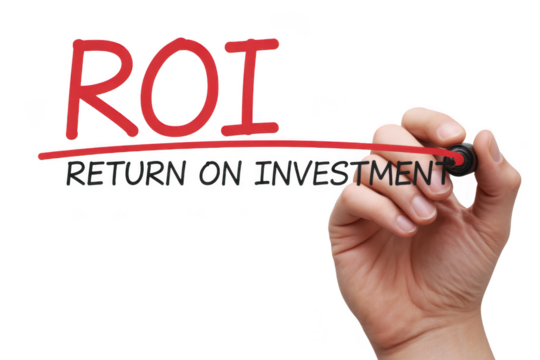 Return on investment concept roi isolated on transparent background