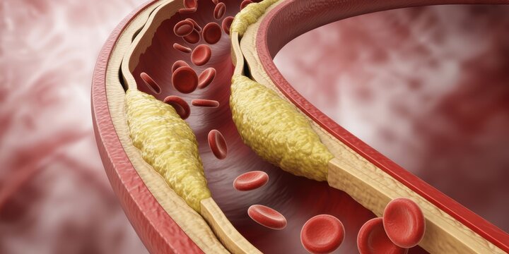 Atherosclerosis Blocking Blood Flow in Artery