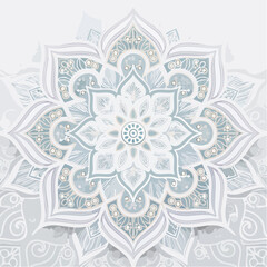 Intricate gray mandala with transparent background