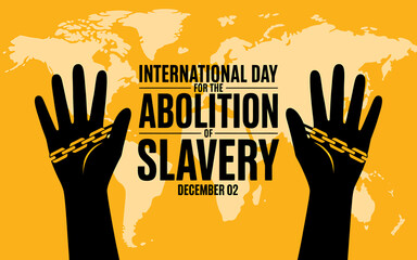 International Day for the Abolition of Slavery Illustration Promoting Freedom and Human Rights Celebration with Global Map Background