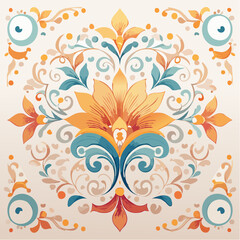 Ornate floral pattern with transparent background
