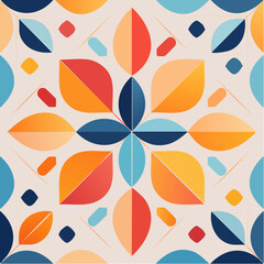 Seamless pattern of abstract floral shapes