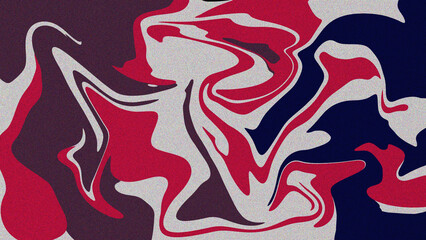 Illustration of abstract background illustration with wavy lines in red, white and blue